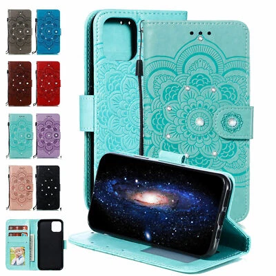 Diamond Flower Wallet Phone Case For Google Pixel 9 8 7 6 Pro XL 5 4 6A 7A 8A 4A - Image 1 of 4