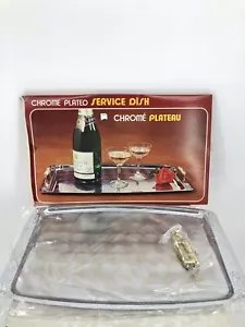 Vintage Chrome Plated Serving Tray New In Box By Apex - Picture 1 of 8