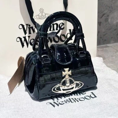 Vivienne Westwood 2way handbag Shoulder Bag Patent leather Black outlet JP - Image 1 of 4