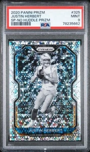 2020 Prizm Justin Herbert SP Variation No Huddle Prizm Rookie RC #325 PSA 9 - Picture 1 of 3