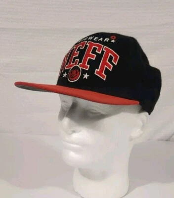 De colección NEFF Prendas para la cabeza Sombrero Gorra Rojo Negro Snap Back Logo Happy Face Patinador Para Hombres Foto 1 de 4