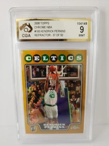 2008 Topps Chrome Gold Refractor Kendrick Perkins #/50 CGA 9 - Bild 1 von 4