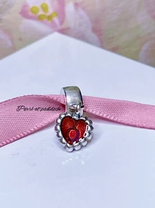 Authentic Retired Pandora Red Heart Pandora Symbol Charm In Gift Box - Picture 1 of 1