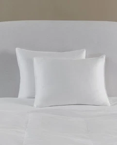 ITALY SFERRA FIONA LONG-STAPLE COTTON SATEEN WHITE PILLOW PROTECTOR - Picture 1 of 1