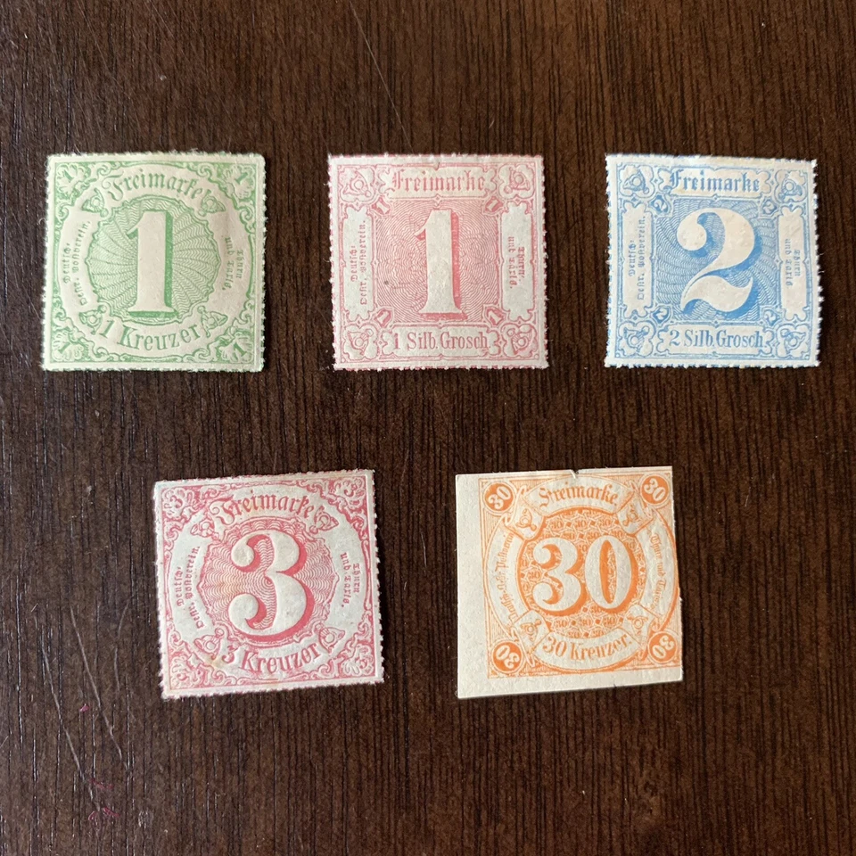 THURN AND TAXIS UNUSED OG STAMP LOT 1850s-60's - Image 1 of 4