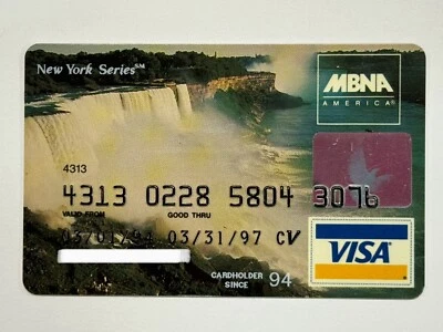 Tarjeta de crédito MBNA America New York Series▪️Waterfall▪️1997 Exp▪️Solo coleccionable Foto 1 de 2
