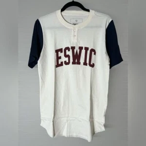 ESWIC Baseball Tee Neu ohne Etikett Gr. S Small Herren T-Shirt weiß marine 100% Baumwolle - Bild 1 von 8
