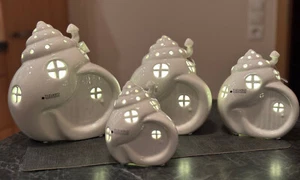 Tiziano Keramik Deko Schneckenhaus LED Licht+Timer verschiedene Größen NEU - Bild 1 von 1