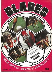 Football Programme SHEFFIELD UNITED v HEREFORD UNITED Aug 1976 - Picture 1 of 1