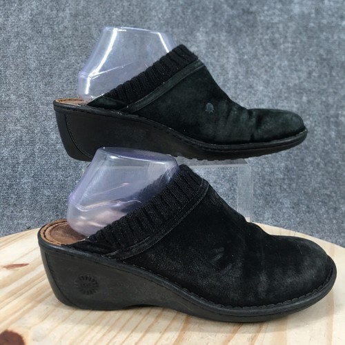 UGG Australia Sandali Donna 10 Gael Casual Slip On Zeppa Mules Nero Scamosciato