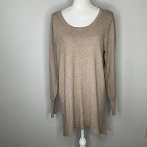 Athleta Kitta Sweater Women Size XL Oversized Beige Long Sleeve Handkerchief Hem - Picture 1 of 8