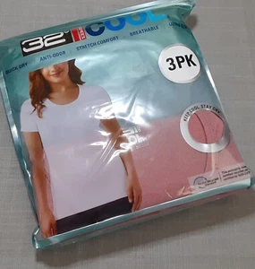 3PK 32 Cool sz:M Women's Scoop Neck Short Sleeve Slim Fit Quick Dry T-Shirt Top - Picture 1 of 10