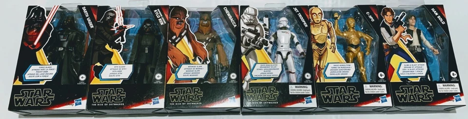 Star Wars:  The Rise of Skywalker  5" Action Figures Lot Of 6 Darth Vader C-3PO- - Image 1 of 4