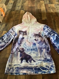 Girls Small Wolf Hoodie - Picture 1 of 2