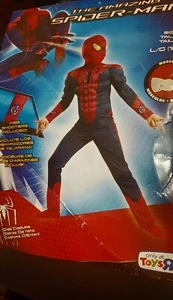 Amazing Spiderman Jumpsuit W/ Web Shooter Halloween Cosplay Costume Boys 10 NEW - Picture 1 of 4