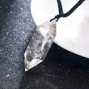 Natural Clear Quartz Crystal Point Wand Pendant Healing Gemstone Necklace Charms - Picture 1 of 18