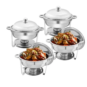 6 Quart Chafing Dishes für Buffet 4er Pack Runde Chafing Dishes für Buffet für Party - Bild 1 von 7