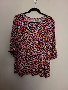 Dear Scarlett Cheetah Print Boxy Top Sz 3X - Picture 1 of 6