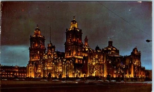 Night View of Cathedral De Mexico, Mexico City, Mexico Postcard - Picture 1 of 2