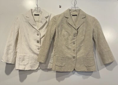 Tahari Lot of 2 Womens Embroidered Cotton Blazers Jackets Career Size S/P (SU) - Image 1 of 4