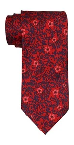 Italo Ferretti Satin Red Flower Tie - Picture 1 of 1