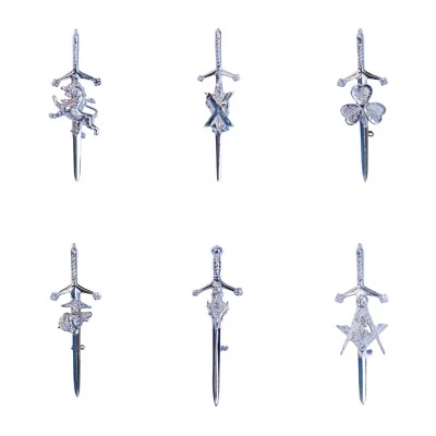 Men's Scottish Chrome Kilt Pin 6 Pin Style Foto 1 de 4