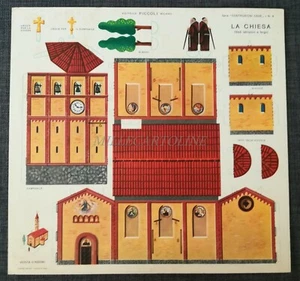 CARTONCINO DA RITAGLIARE E PIEGARE - Serie Case - La Chiesa - Ed. Piccoli Milano - Picture 1 of 2