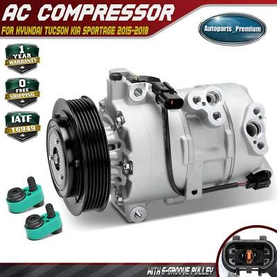 Compresor de aire acondicionado con embrague 2 soportes Boss para Hyundai Tucson Kia Sportage 2015-2018 Foto 1 de 4