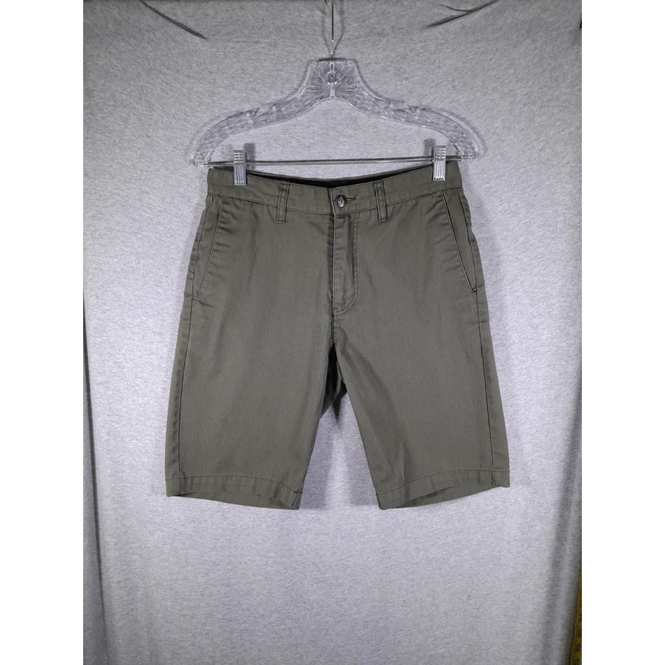 Volcom Olive Green Shorts Casual Chino Style Flat Front Mens Size 30 - Image 1 of 4