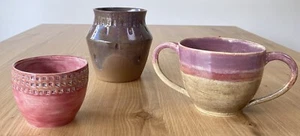 Tasmanian Artisan Hand-Thrown Pottery Eclectic Bundle, 700ml Mug, Planter, Vase - Picture 1 of 17