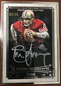2014 Topps Museum Silver Framed Silver Ink Auto Card - Steve Young FA-SY 02/25 - Picture 1 of 2
