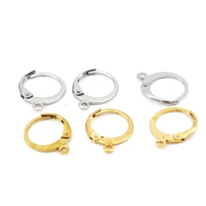 30pcs Stainless Steel Round Earring Hooks Earring Finding For DIY Jewelry Making - Picture 1 of 5