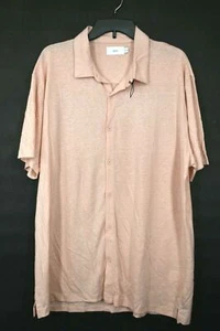 Onia Mens Pink Jack Short Sleeve Shirt Woven Construction Button Down Collar XL - Picture 1 of 7
