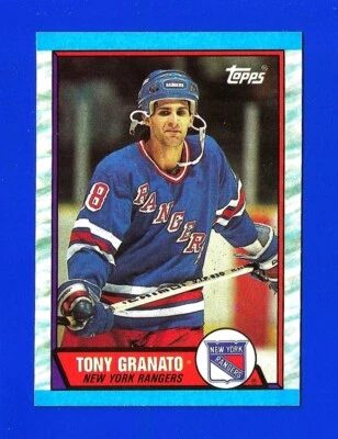 1989-90 Topps HOCKEY #161 TONY GRANATO RC NRMINT+ NEW YORK RANGERS (TM1) - Image 1 of 2