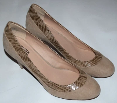 Sapatos femininos MIX NO 6 camurça marrom + salto alto cobra falsa 10 - Imagem 1 de 4