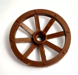 LEGO OldBrown Wagon Wheel Réf 4489a Set 6027 6062 6040 6079 6043 - Imagen 1 de 1
