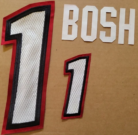 100% Authentic Chris Bosh Miami Heat Red Adidas Rev30 Jersey Number/Name Set Cover