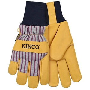 Kinco 1927KW Lined Pigskin Leather Palm Thermal Work Gloves Knit Wrist Men's L - Picture 1 of 4