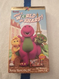 Classic Barney What A World We Share VHS. Never Seen On TV. Weißes Band - Bild 1 von 4