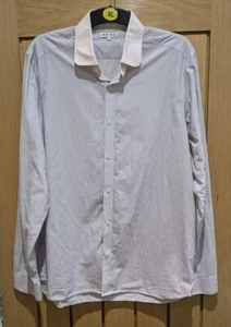 Reiss Mens Shirt Size XL Long Sleeve Light Pink Collar - Picture 1 of 6