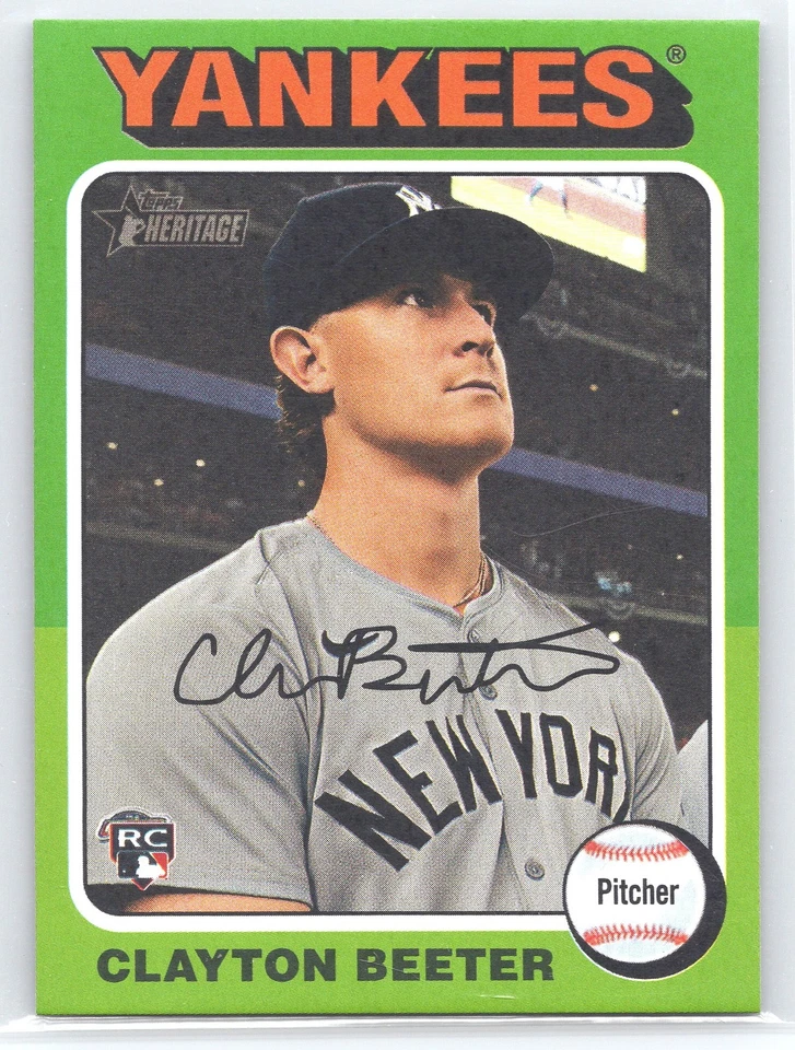 2024 Topps Heritage High Number Mini Clayton Beeter Rookie New York Yankees #706 - Image 1 of 2