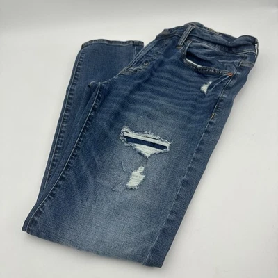 Pantalones de mezclilla ajustados American Eagle Next Level Flex desgastados 31x30 lavado medio rasgados Foto 1 de 4