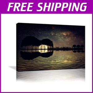 Alberi per chitarra cielo stellato arte su tela - Foto 1 di 9