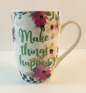 Orly Maison Floral Mug ~ Make Things Happen ~ Coffee Mug 16 oz - Picture 1 of 6