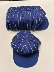 12 Vintage 90er blau mit weißen Nadelstreifen Mütze Snapback Baseball Trucker unbedruckt neu aus altem Lagerbestand - Bild 1 von 14