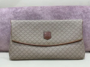 CELINE Vintage Macadam Clutch Tasche Braun Leder Logo Handtasche Made in Italy - Bild 1 von 24