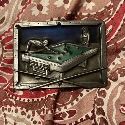 De colección Beramot Brass Works Pool Playing Belt Hebilla Jugador de Billar 1984  Foto 1 de 3