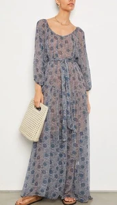 Natalie Martin Lainey Maxi Dress Sea Size M BNWT - Picture 1 of 14
