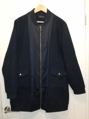 Label Lab long navy bomber jacket coat size UK 18 - Image 1 of 4