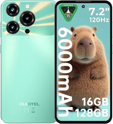 OUKITEL C69 Smartphone Android 15-7.2" HD+ 120Hz Schermo, 64MP+8MP Camera 6000Ma - Immagine 1 di 4